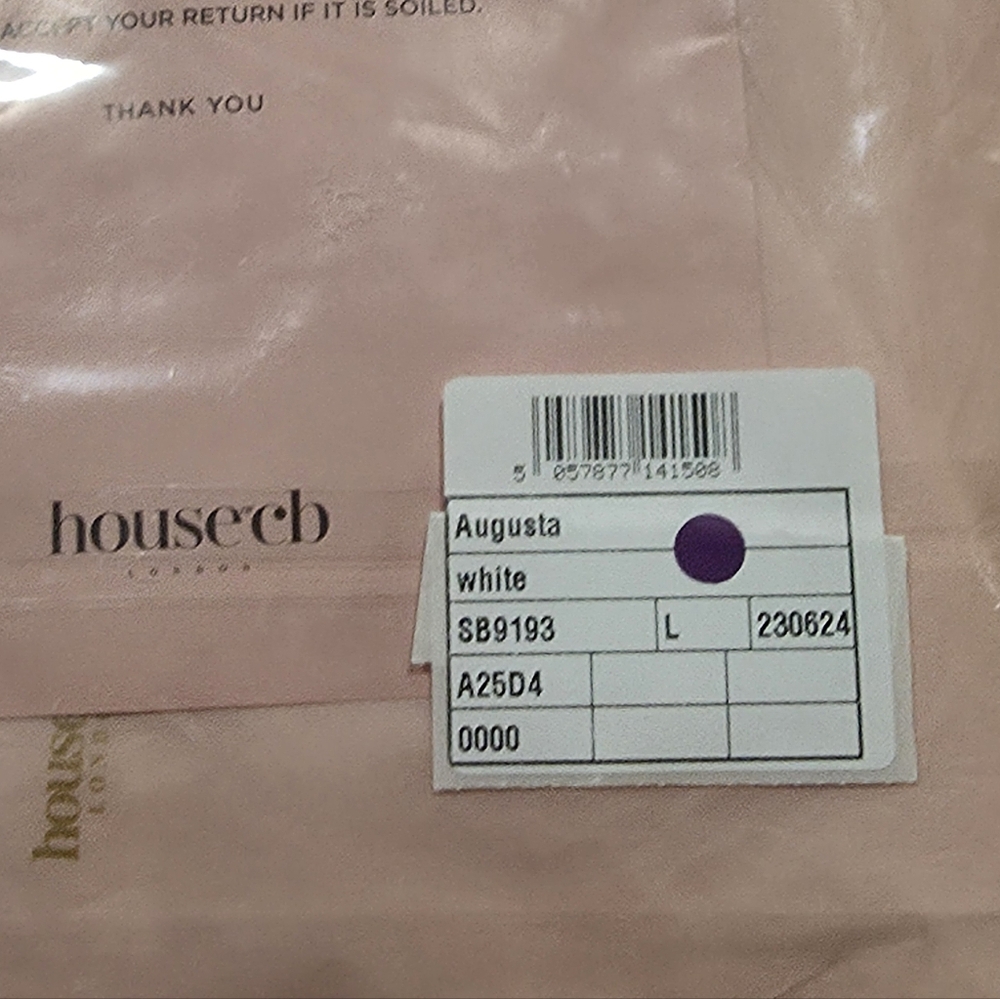 NWT House of CB Augusta white pin tuck top plunge blouse top L - Picture 6 of 8